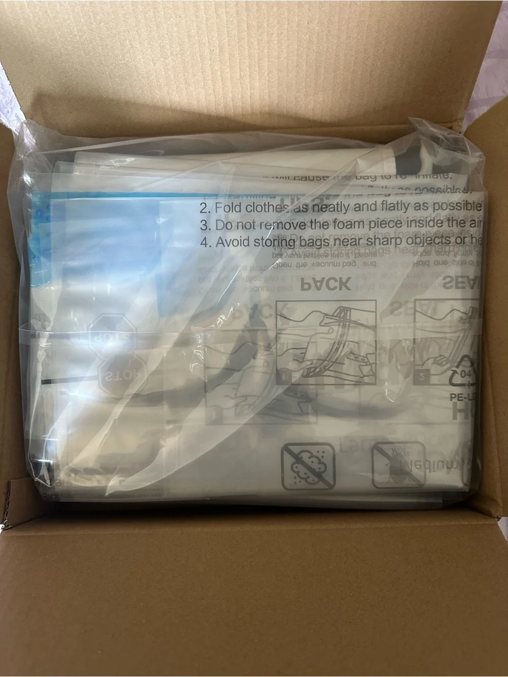 Amazon Basics Vacuum Storage Bags 12-Pack with Hand Pump